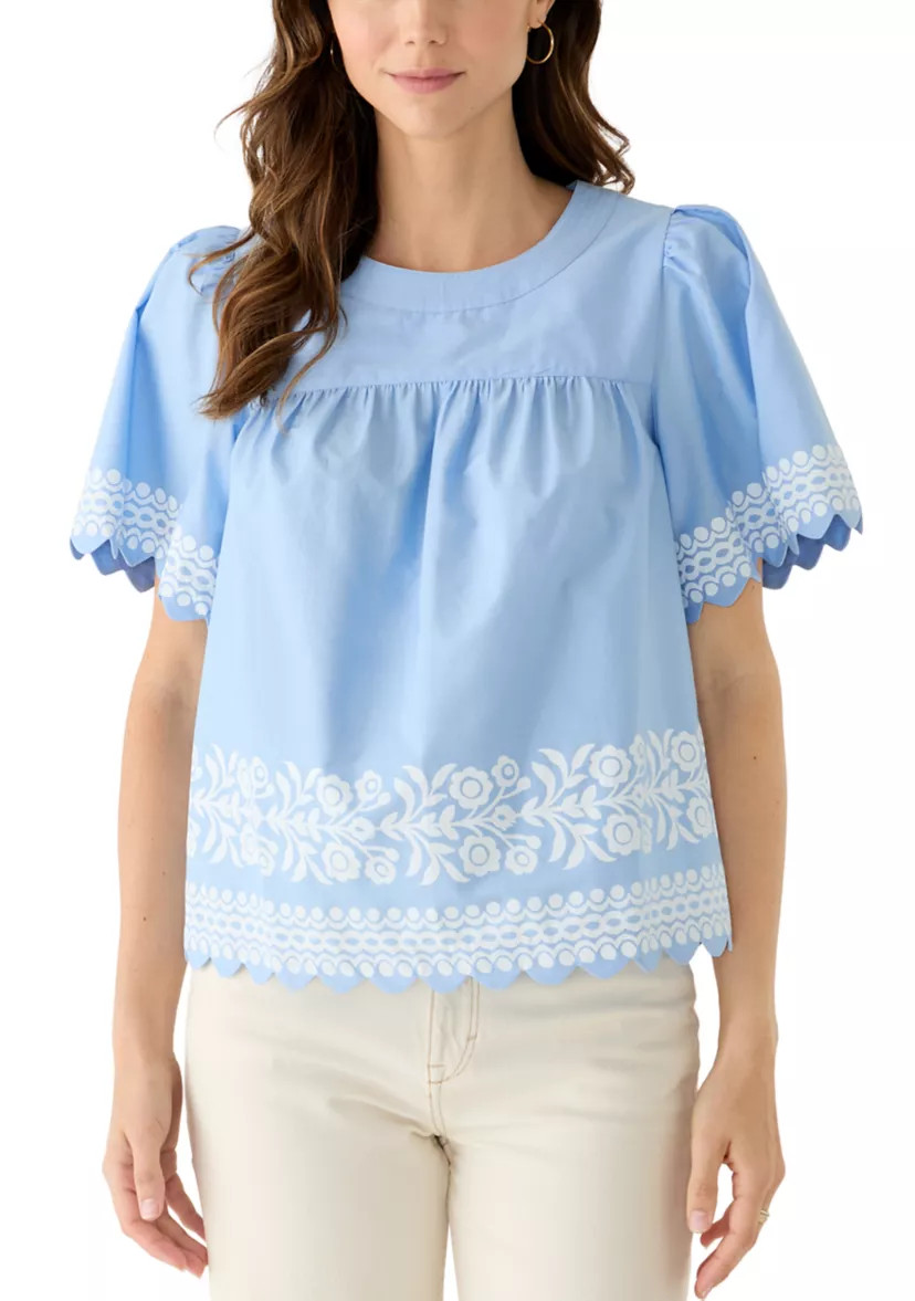 Women's Print Scallop Top | Belk