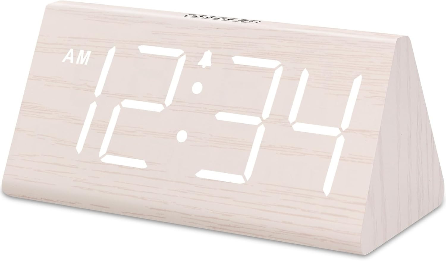 DreamSky Wooden Digital Alarm Clock for Bedroom - Living Room Desk Clock with Large Numbers, Beds... | Amazon (US)