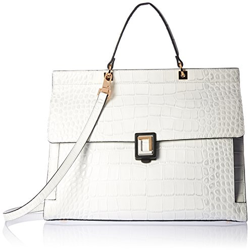 LUANA ITALY Women's Rita Top Handle Satchel White Crocodile Leather Handbag | Amazon (US)