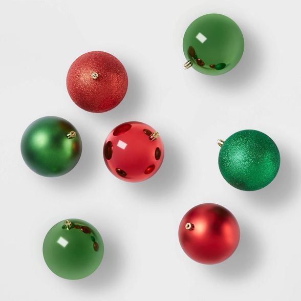 12ct/100mm Christmas Ornament Set Red &#38; Green - Wondershop&#8482; | Target