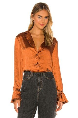 Lovers and Friends Aerin Blouse in Rust from Revolve.com | Revolve Clothing (Global)