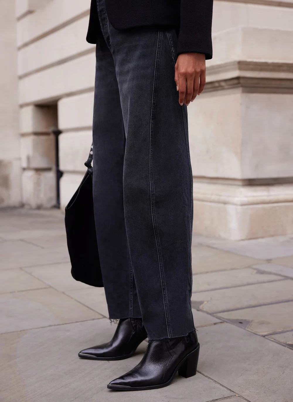 Washed Black Barrel Jeans | Mint Velvet