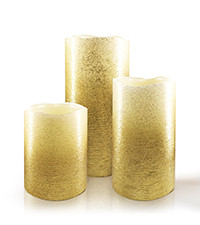 Gold Glitter Real Wax LED Pillar with 5/19 Timer | Amazon (US)
