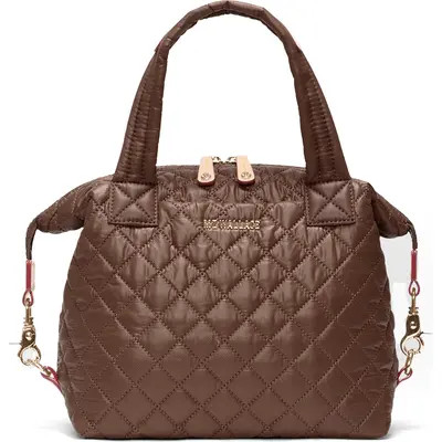 MZ Wallace Small Sutton Deluxe II Quilted Nylon Crossbody Bag in Walnut at Nordstrom | Nordstrom