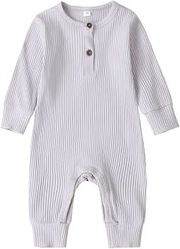 niceclould Newborn Baby Boy Girl Knitted Romper Jumpsuit Solid Long Sleeve Legging Bodysuit Plays... | Amazon (US)