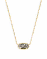 Elisa Gold Pendant Necklace in Platinum Drusy | Kendra Scott