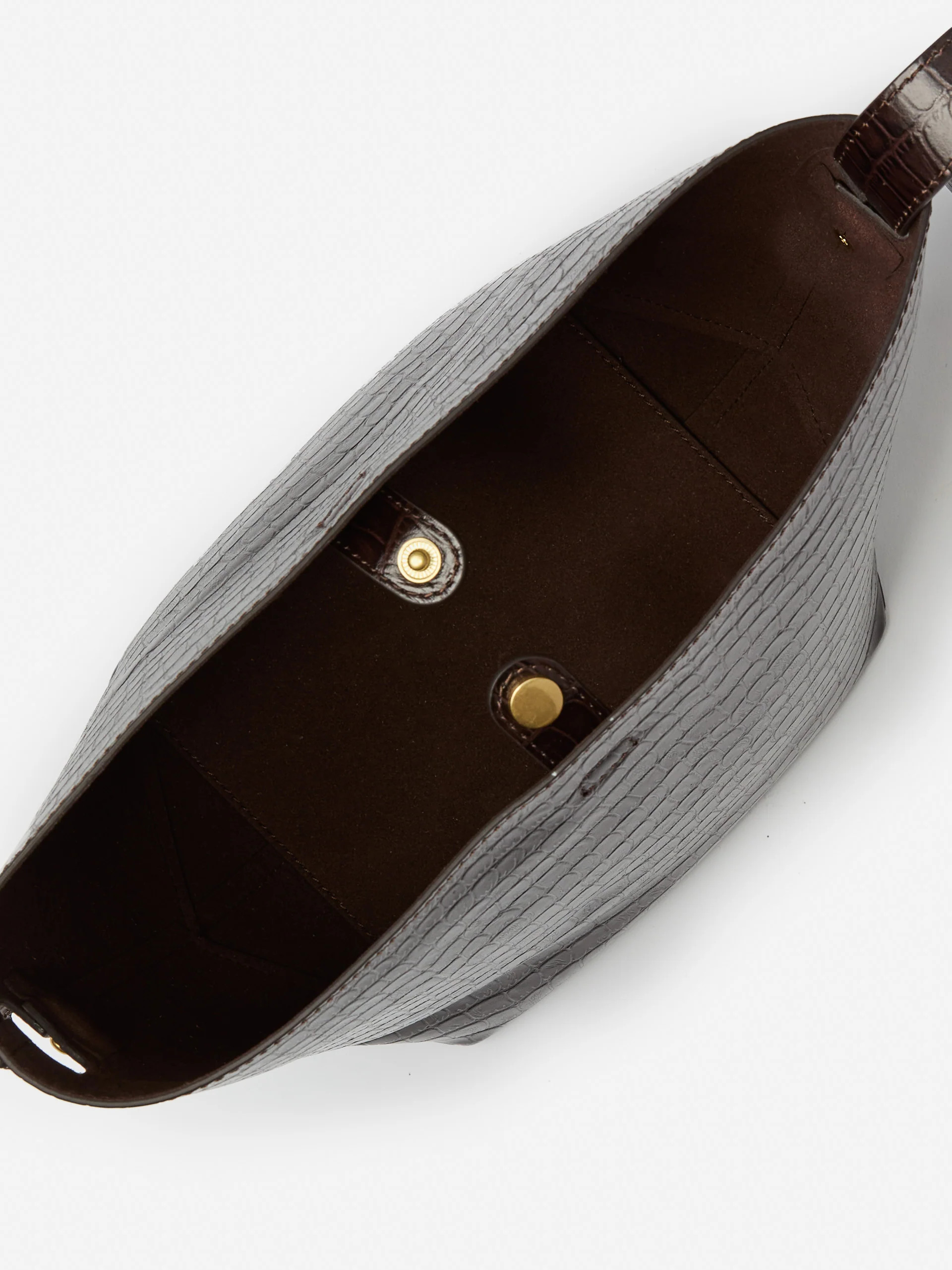 Crawford Leather Bucket Bag in Crocodile | J.McLaughlin