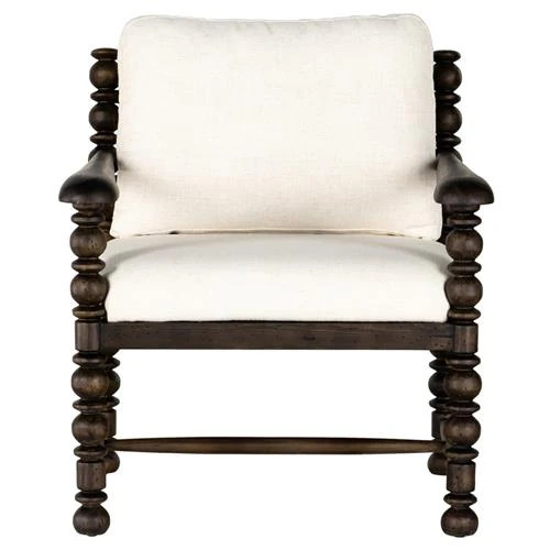 Lynx Rustic Lodge Cream Performance Living Room Chair | Kathy Kuo Home