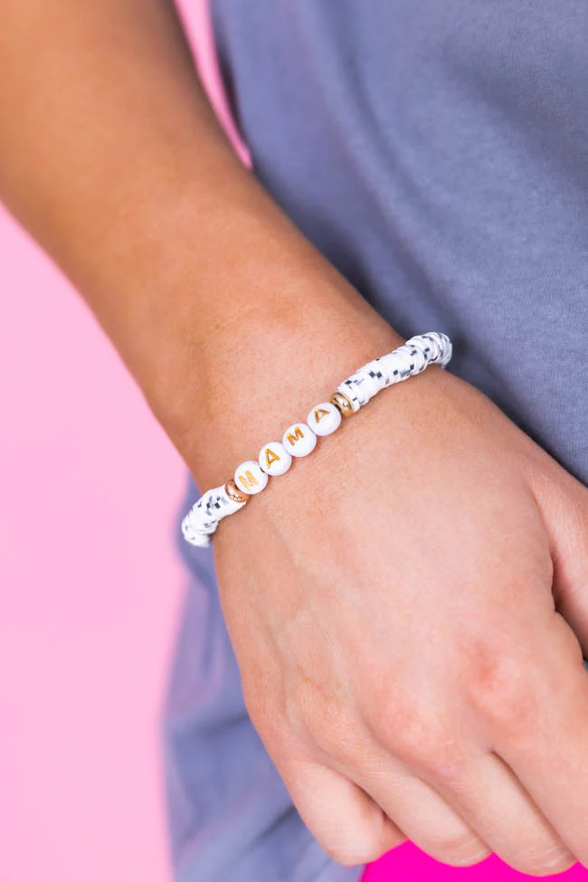 Your Mother And Mine Rubber Disc Mama Bracelet | Pink Lily