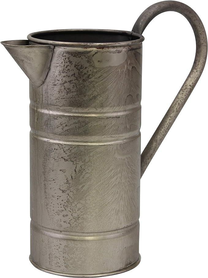Stonebriar Antique Vintage Silver Metal Drinking Pitcher with Handle, Farmhouse Home Decor Accent... | Amazon (US)