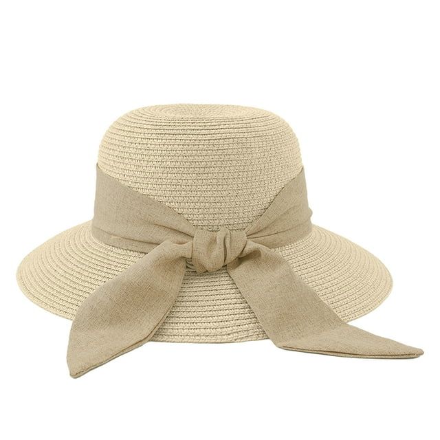 Bodychum Sun Hats for Women Panama Hat Wide Brim Straw Beach Hat UV UPF 50 with Fashion Bow Ribbo... | Walmart (US)