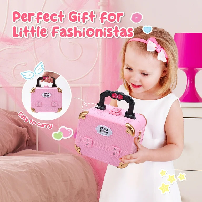 JoyStone 62Pcs Kids Washable Makeup Kit Makeup Kit, Pretend Vanity Set with Cosmetic Case Birthda... | Walmart (US)