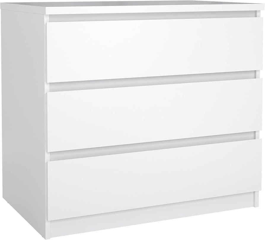 Tvilum Scottsdale 3 Drawer Chest in White High Gloss | Amazon (US)