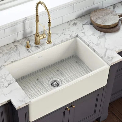 30 x 20 inch Fireclay Reversible Farmhouse Apron-Front Kitchen Sink | Wayfair North America