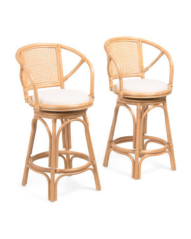 Set Of 2 21X37 Rattan Counter Stools | TJ Maxx