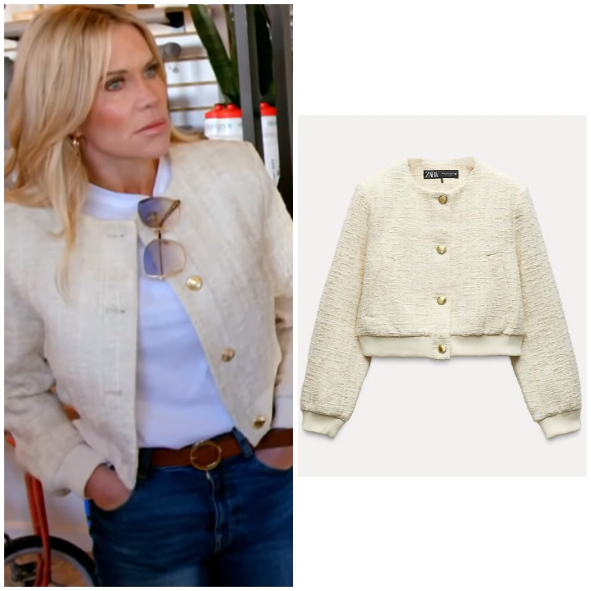Jennifer Pedranti’s White Tweed Jacket is from Zara // Get the link on BigBlondeHair.com