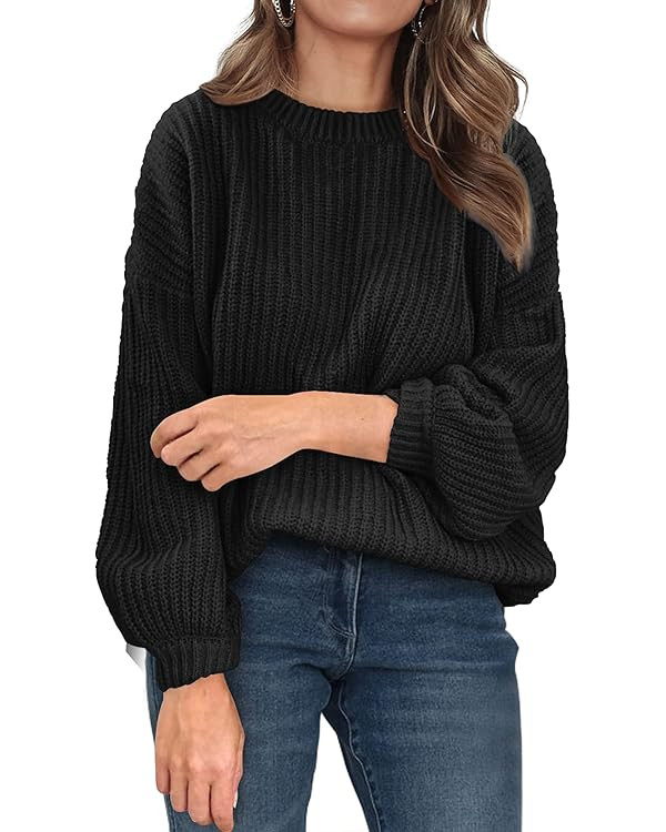 PRETTYGARDEN Women's Fashion Sweater Long Sleeve Casual Ribbed Knit Winter Clothes Pullover Sweat... | Amazon (US)