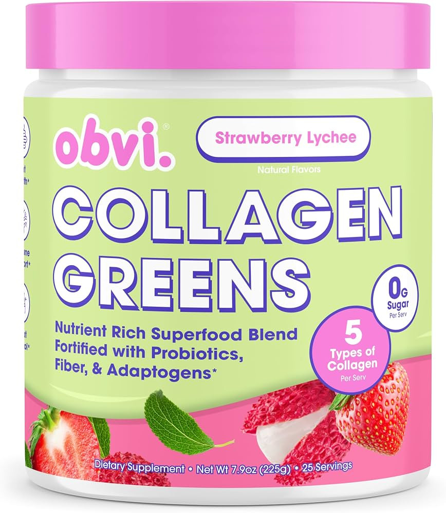 Obvi Collagen Greens | Organic Greens Superfood Powder with Collagen, Probiotics for Gut Health, ... | Amazon (US)