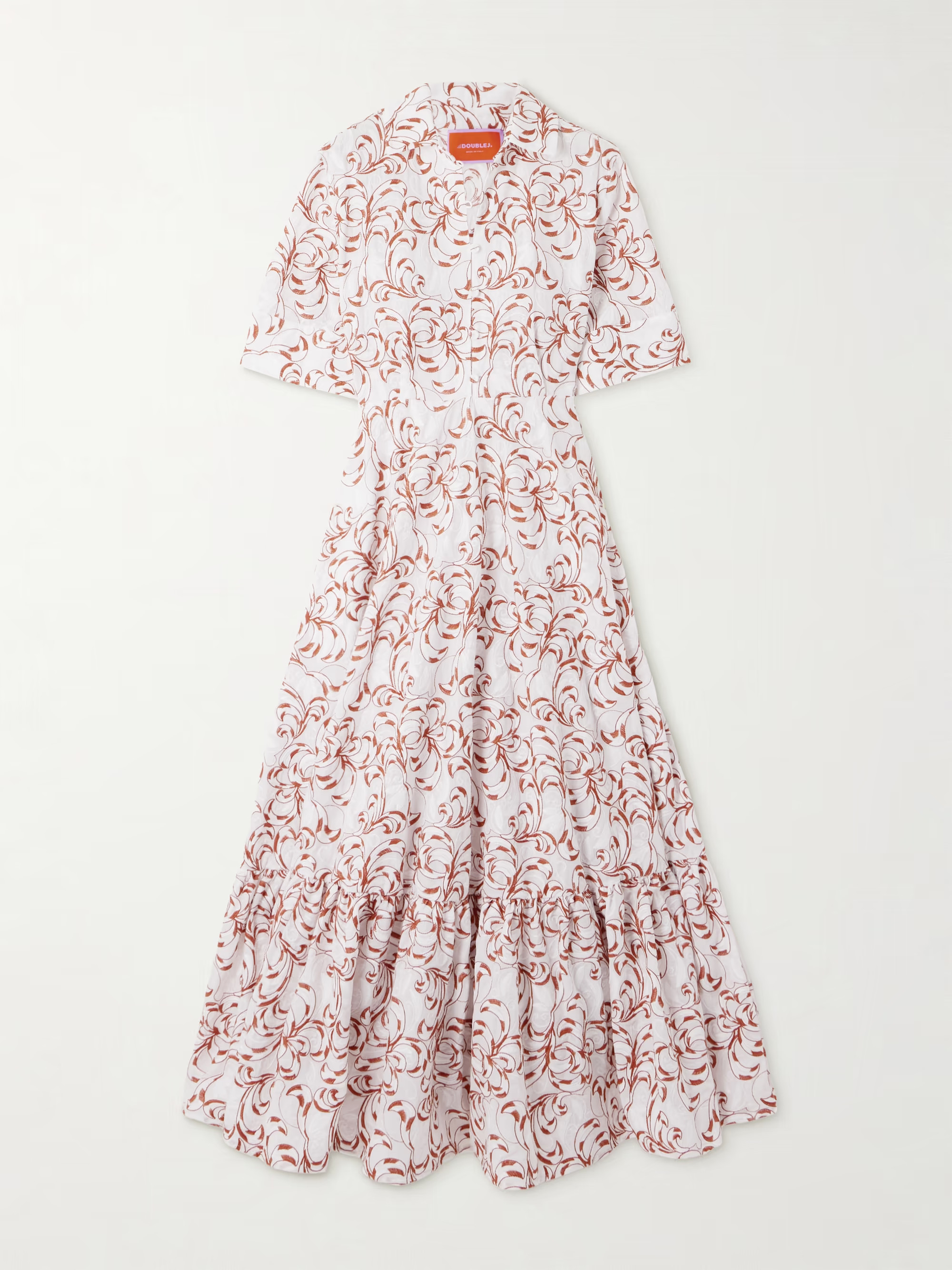 San Pietro tiered embroidered voile maxi shirt dress | NET-A-PORTER (US)