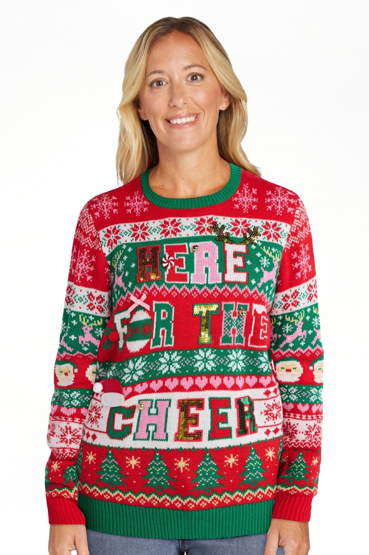 No Boundaries Christmas Sweater, Lightweight, Women's | Walmart (US)