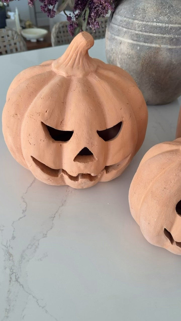 The terracotta look for less pumpkins are back. Amazon terracotta pumpkins, jack-o-lanterns.

#LTKHome #LTKSeasonal