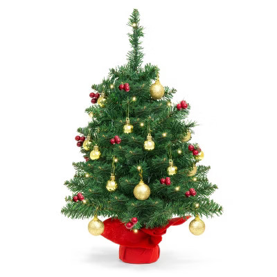 Best Choice Products 22in Pre-Lit Tabletop Artificial Christmas Tree w/ LED Lights, Berries, Orna... | Target