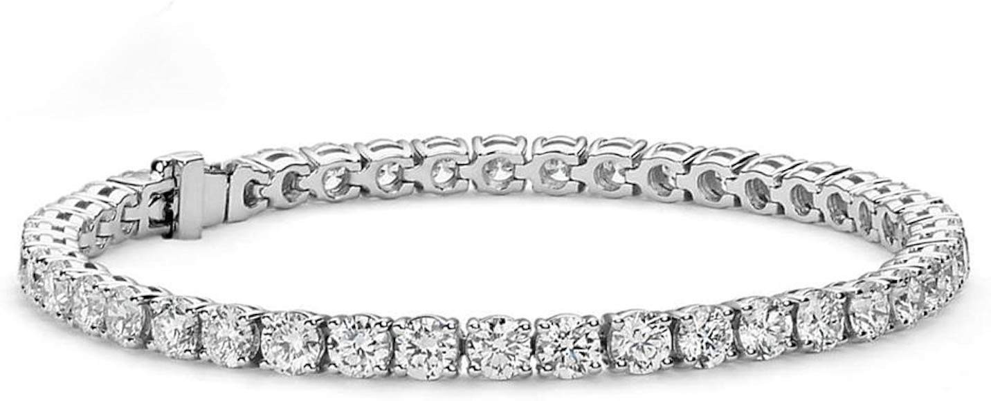 Olivia 18k Tennis Bracelet, Womens 18k Gold Plated Tennis Bracelet w/Cubic Zirconia Crystals, 7.5... | Amazon (US)