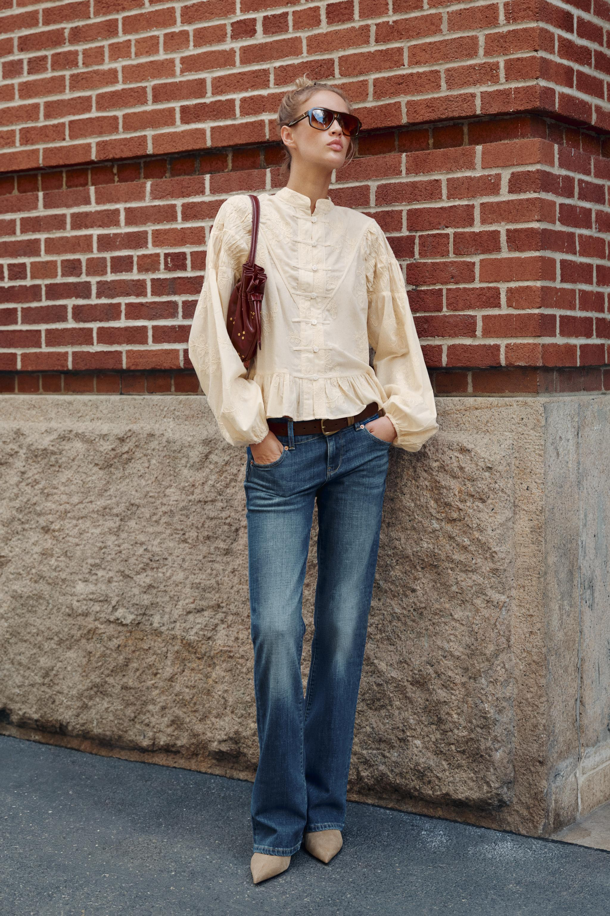 EMBROIDERED FROG FASTENING BLOUSE | Zara US