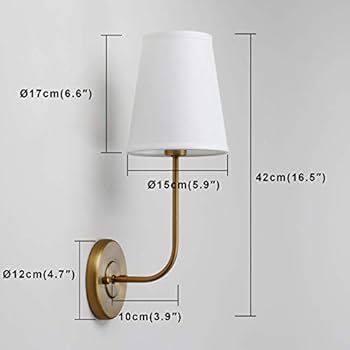 Pathson 2-Pack Industrial Wall Sconce with White Fabric Lamp Shade, 1-Light Vintage Indoor Wall L... | Amazon (US)