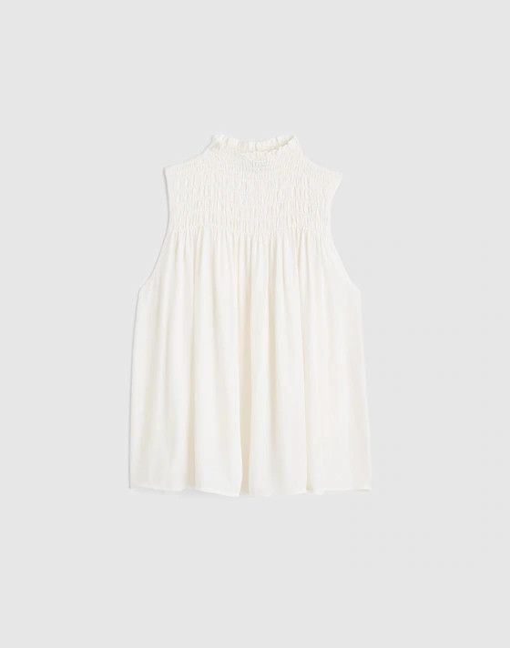 Smocked Mockneck Sleeveless Top | Madewell