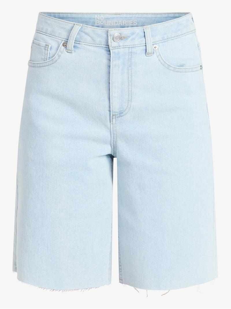 No Boundaries Denim Fray Jorts, 10'' Inseam, Women's 00-18 | Walmart (US)