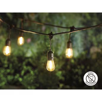 Harbor Breeze 27-ft Solar Black Indoor/Outdoor String Light with 10 White LED Edison BulbsItem #9... | Lowe's