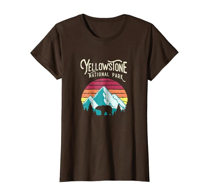Vintage Yellowstone National Park WY Mountain Bear T Shirt | Amazon (US)