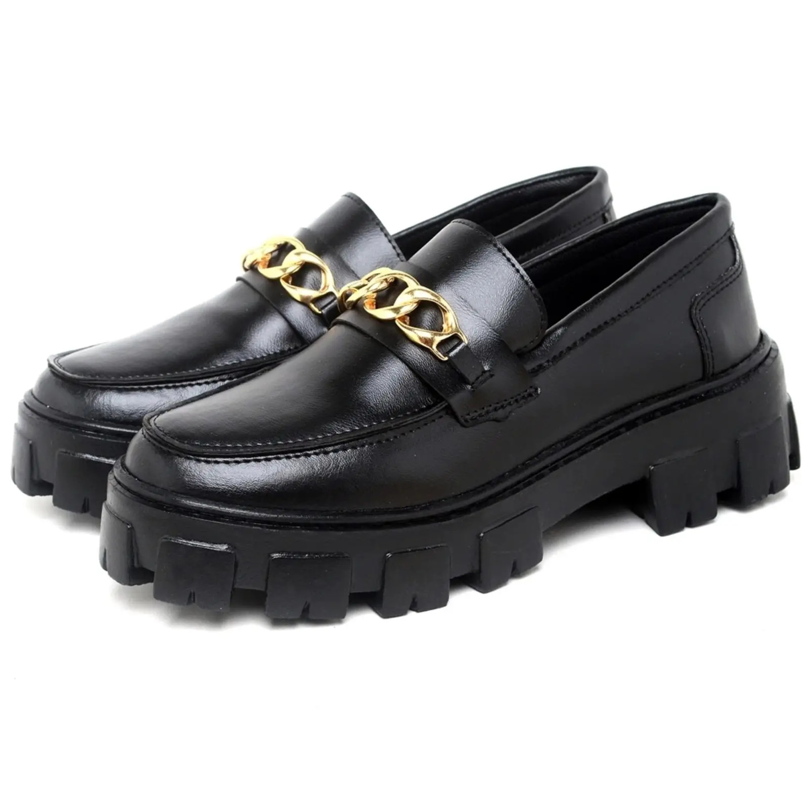 Sapato Feminino Mocassim Okford DUBUY 1413FG Preto | Dafiti (BR)