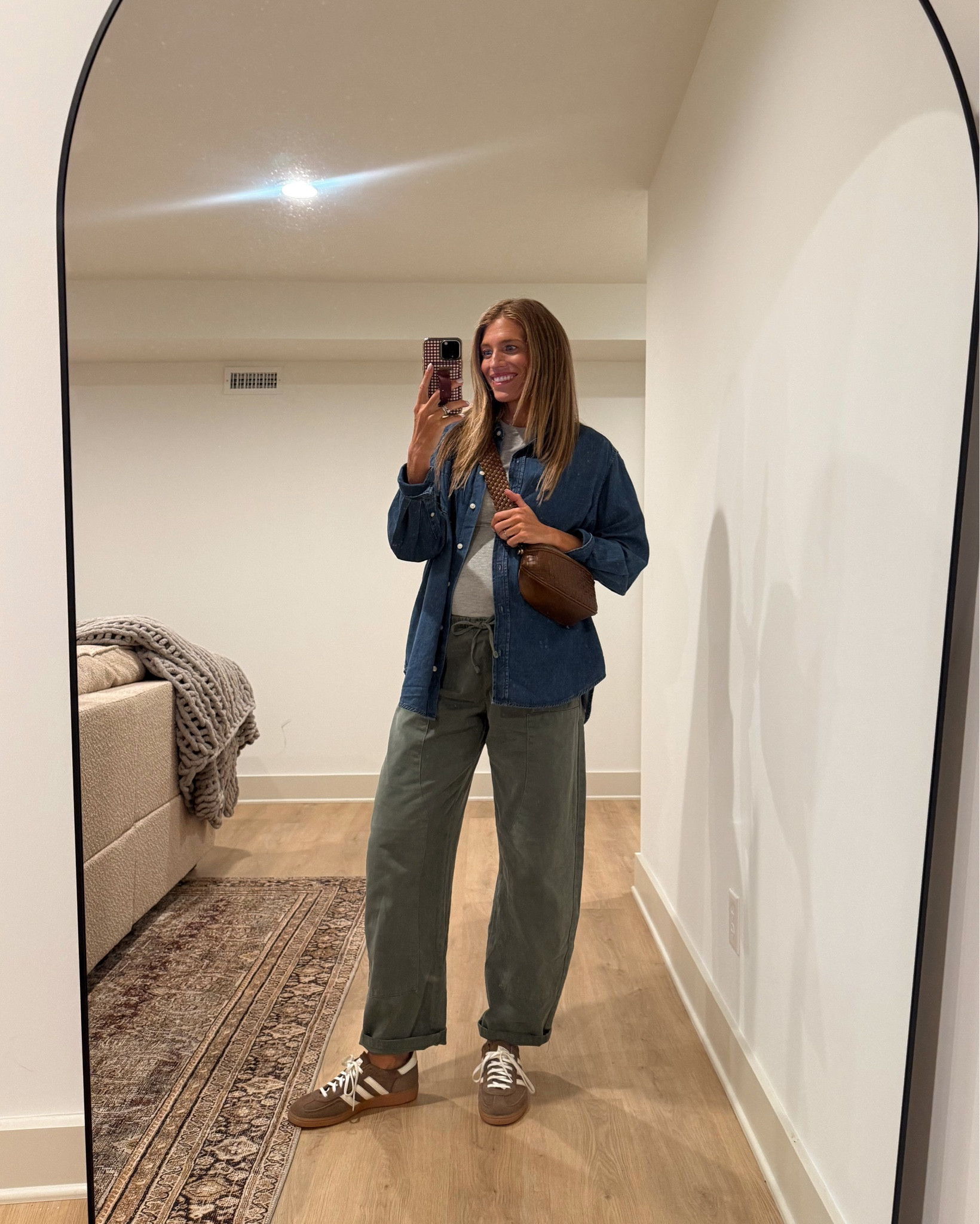 Mom outfit for running errands at 35 weeks pregnant. Everything comes in tall + petite sizes. 
Wearing small tall in pants (run bigger)
Small tall in tee
Small tall in denim button up



@gapstyle 

#LTKmomlife #LTKootd #LTKBump