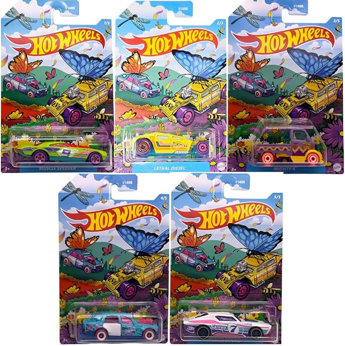 Hot Wheels Spring Season 2025 Vehicle Collection, Complete Set of 5 Cars, 1:64 Scale Diecast | Amazon (US)