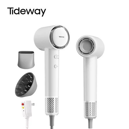 Tideway C02 Titanium High-Speed Hair Dryer, 110,000 RPM Brushless Motor, Ionic Technology, 4 Heat Settings, Smart Thermo Control, gray | Walmart (US)