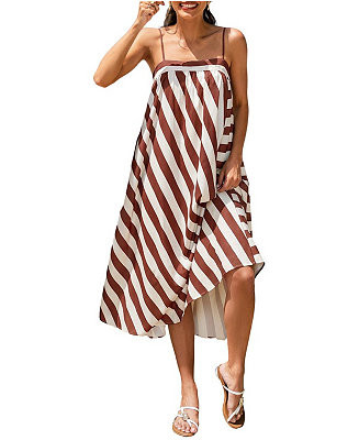 Women's Shell We Striped Maxi Beach Dress | Macy's