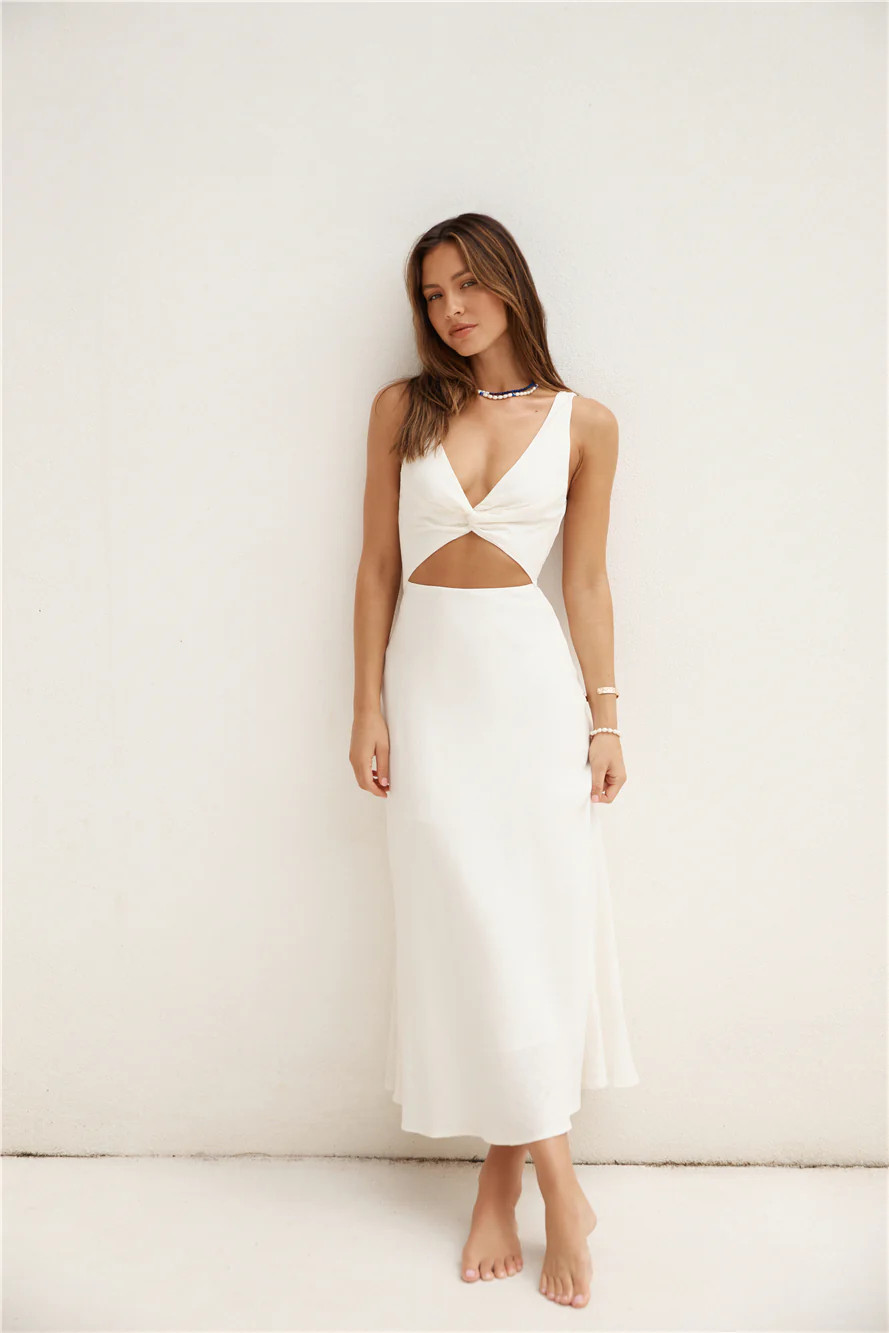 Soft Silhouette Maxi Dress White | Fortunate One