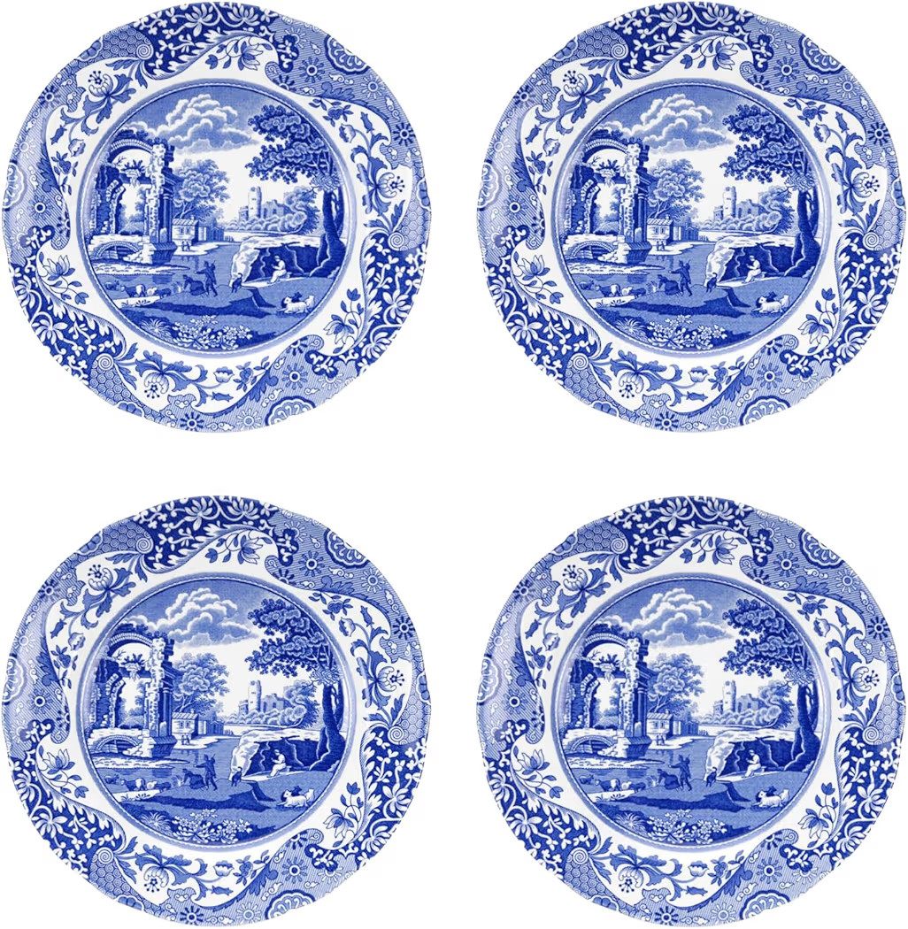 Spode Blue Italian Salad Plate, Set of 4-7.25” Fine Earthenware with Oriental Design, Dishwashe... | Amazon (US)
