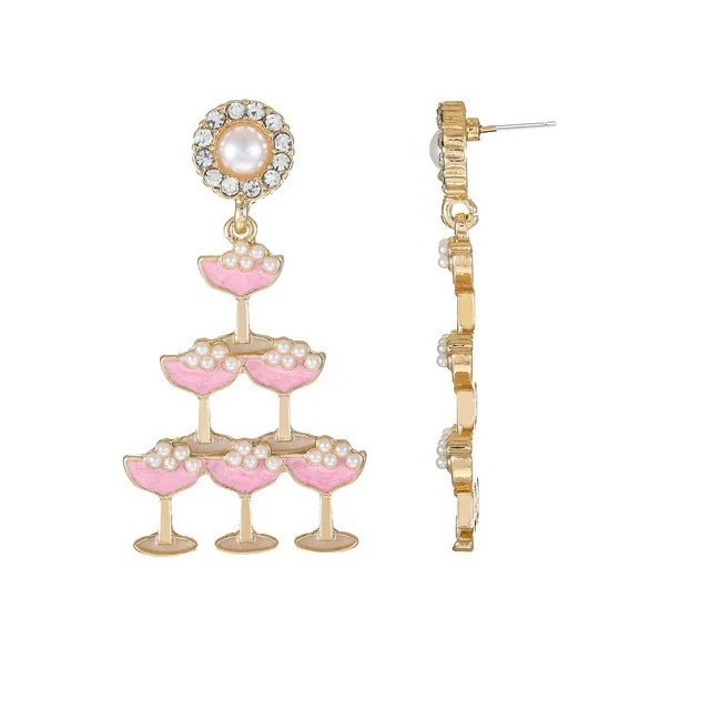 Packed Party Goldtone Cheers Dears Earrings, Female, Bridal Theme, 1 Pair | Walmart (US)