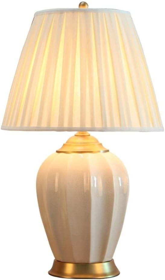 Bedside Table Lamps All Copper Ceramic Modern Chinese Style Bedroom Living Room Button Switch, | Amazon (US)