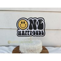 One Happy Dude Cake Topper - One Happy Dude Party Decor First Birthday Supplies Smiley Face | Etsy (US)