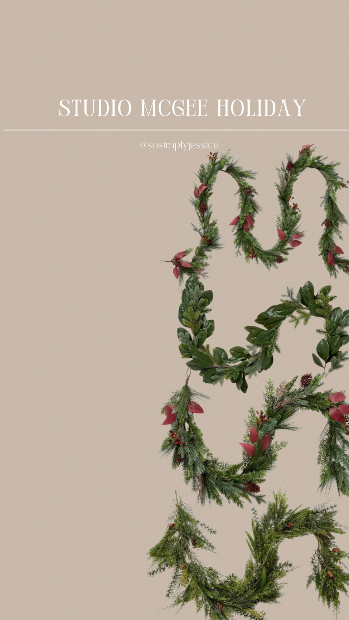 A round up of Christmas garland! All from the new Studio McGee Holiday launch.

Target, Target finds, Target home, seasonal decor, garland, greenery, home, decor, Studio McGee

#LTKxTarget #LTKHome #LTKSeasonal