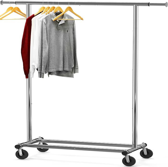 Simple Houseware Heavy Duty Clothing Garment Rack, Holds Up to 150 lbs, 42 to 67 Inches Extendabl... | Amazon (US)