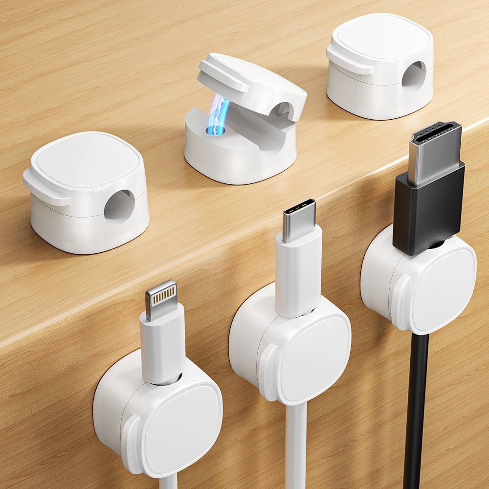 Magnetic Cord Organizer, Cable Clips[Cable Smooth Adjustable] Cord Holder for Nightstand, Cable O... | Amazon (US)