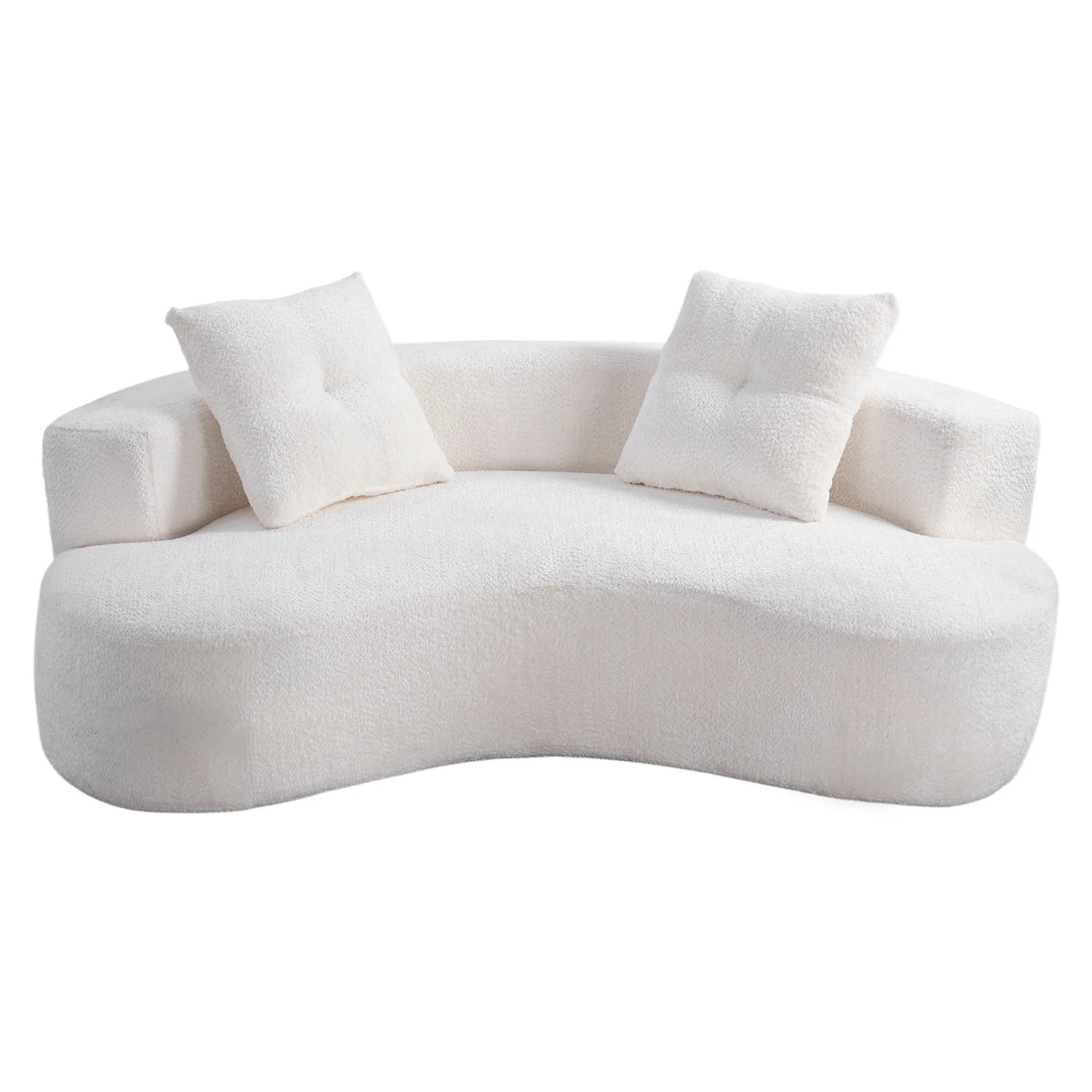 S-HOME 79.5 Inch 3 Seater Couch in Elegant Upholstered Fabric with 2 Comfortable Pillows for Livi... | Walmart (US)