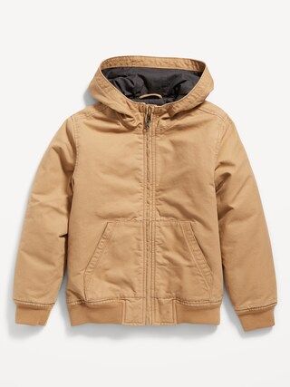 Hooded Canvas Utility Bomber Jacket for Boys | Old Navy (US)