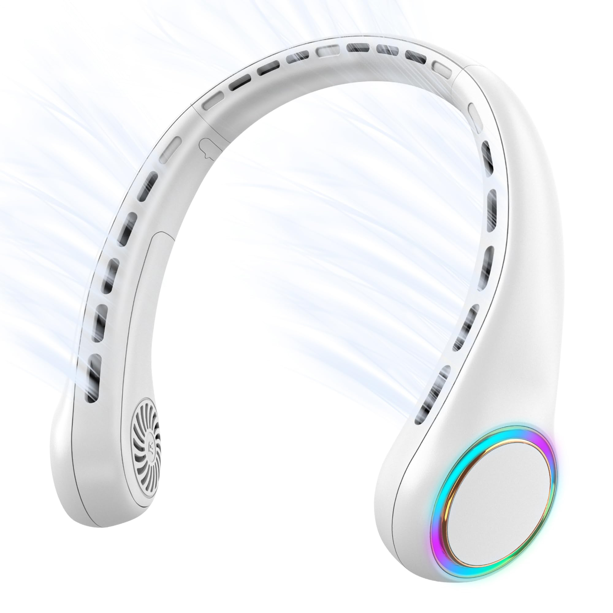 Portable Neck Fan, Personal Fan with 4000mAh Battery, Rechargeable Neck Fan with 3 Speeds and 64 ... | Amazon (US)