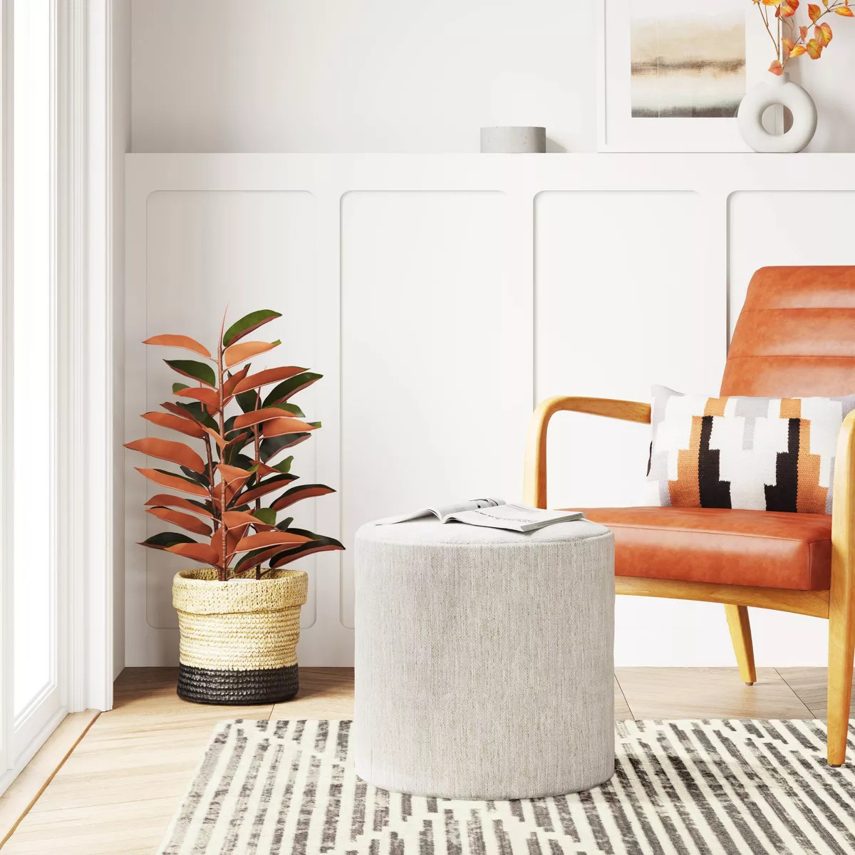 Bodrum Round Upholstered Ottoman - Threshold™ | Target